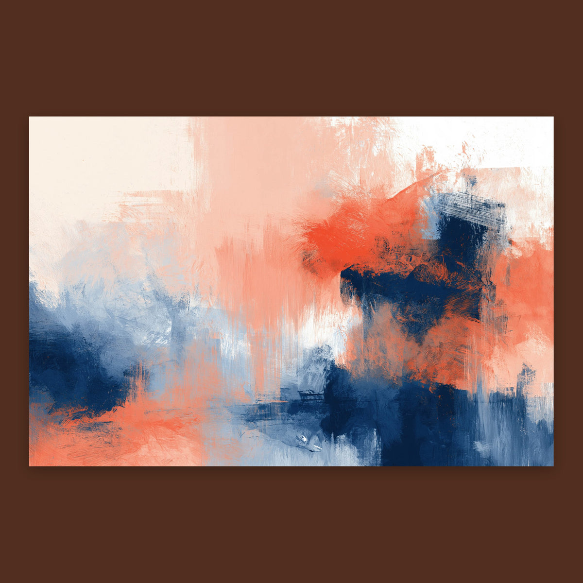 Navy and Coral Abstract flat lay