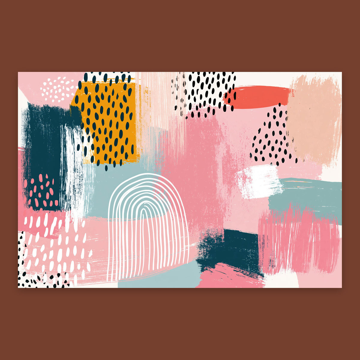 Memphis Pink and Navy Collage flat lay