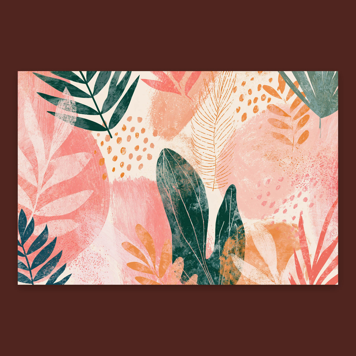 Tropical Leaves at Sunset flat lay