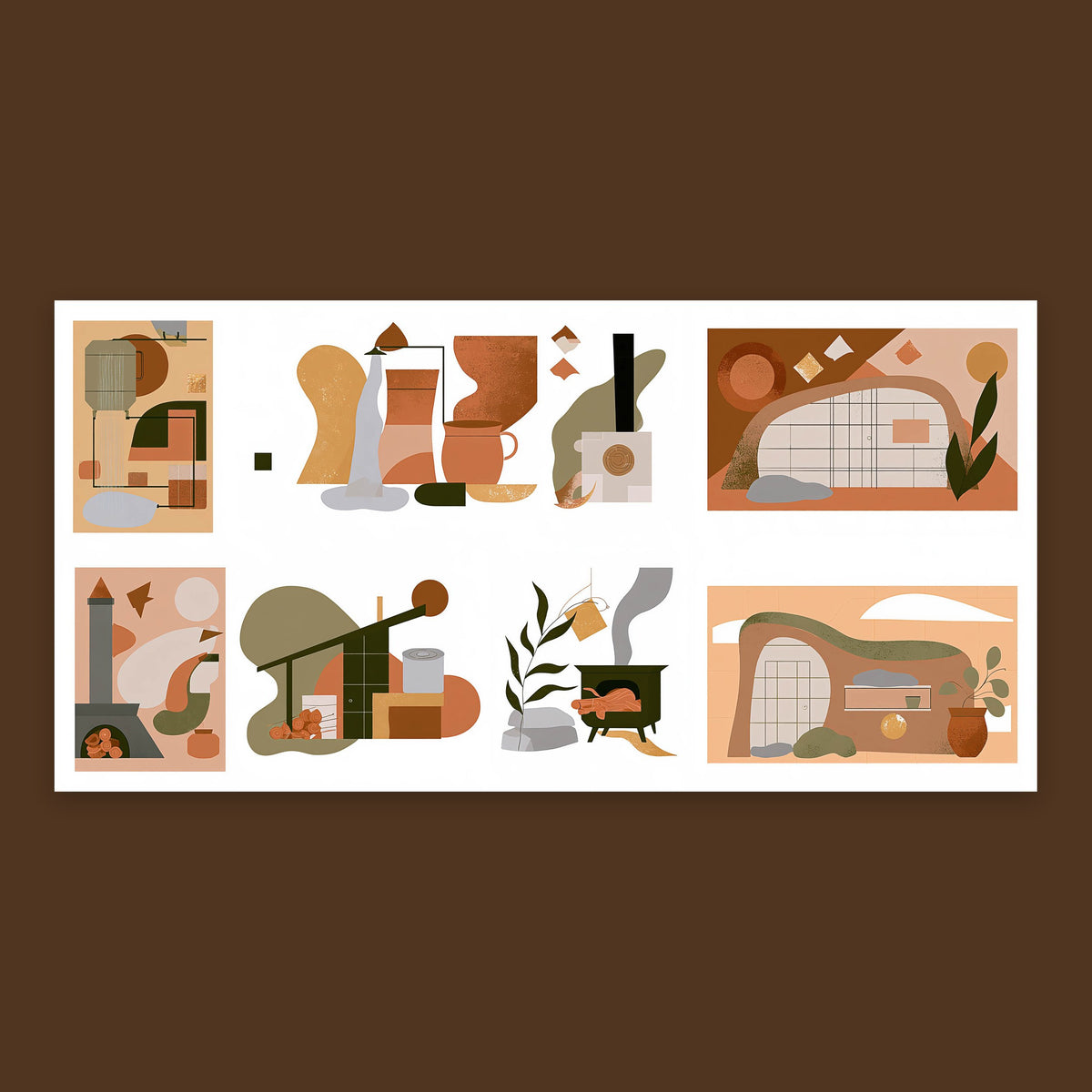 Terracotta Geometric Collage flat lay
