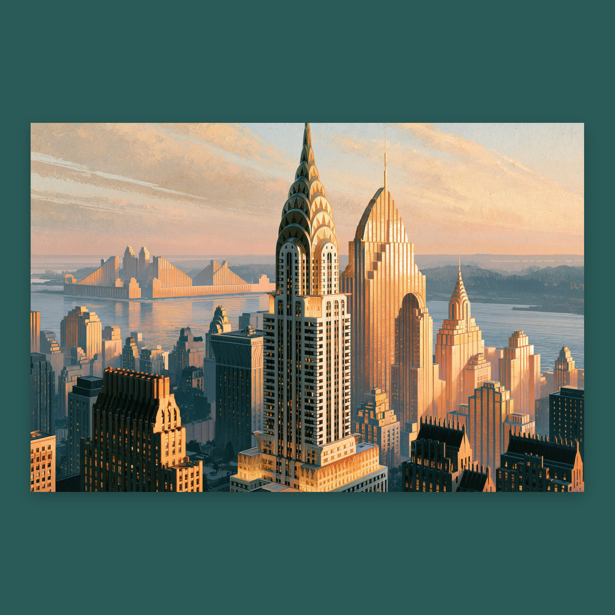 Golden Skyline Spire flat lay