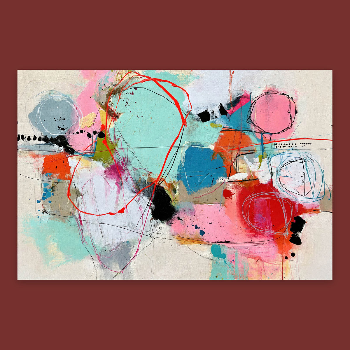 Pastel Abstract Collage flat lay
