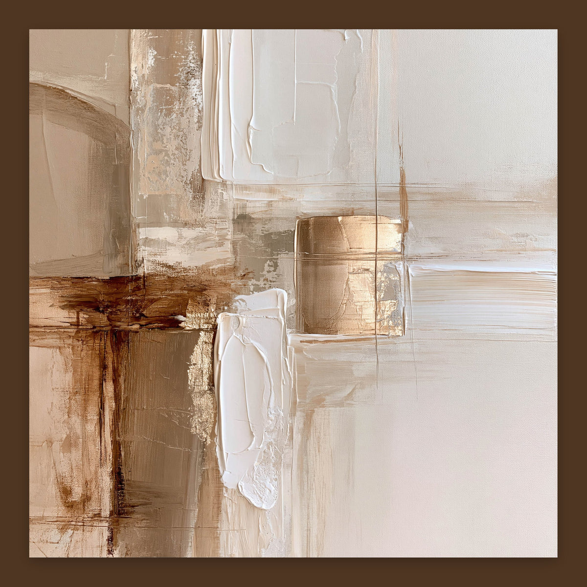 Crossing Bars and Copper Block Abstract flat lay