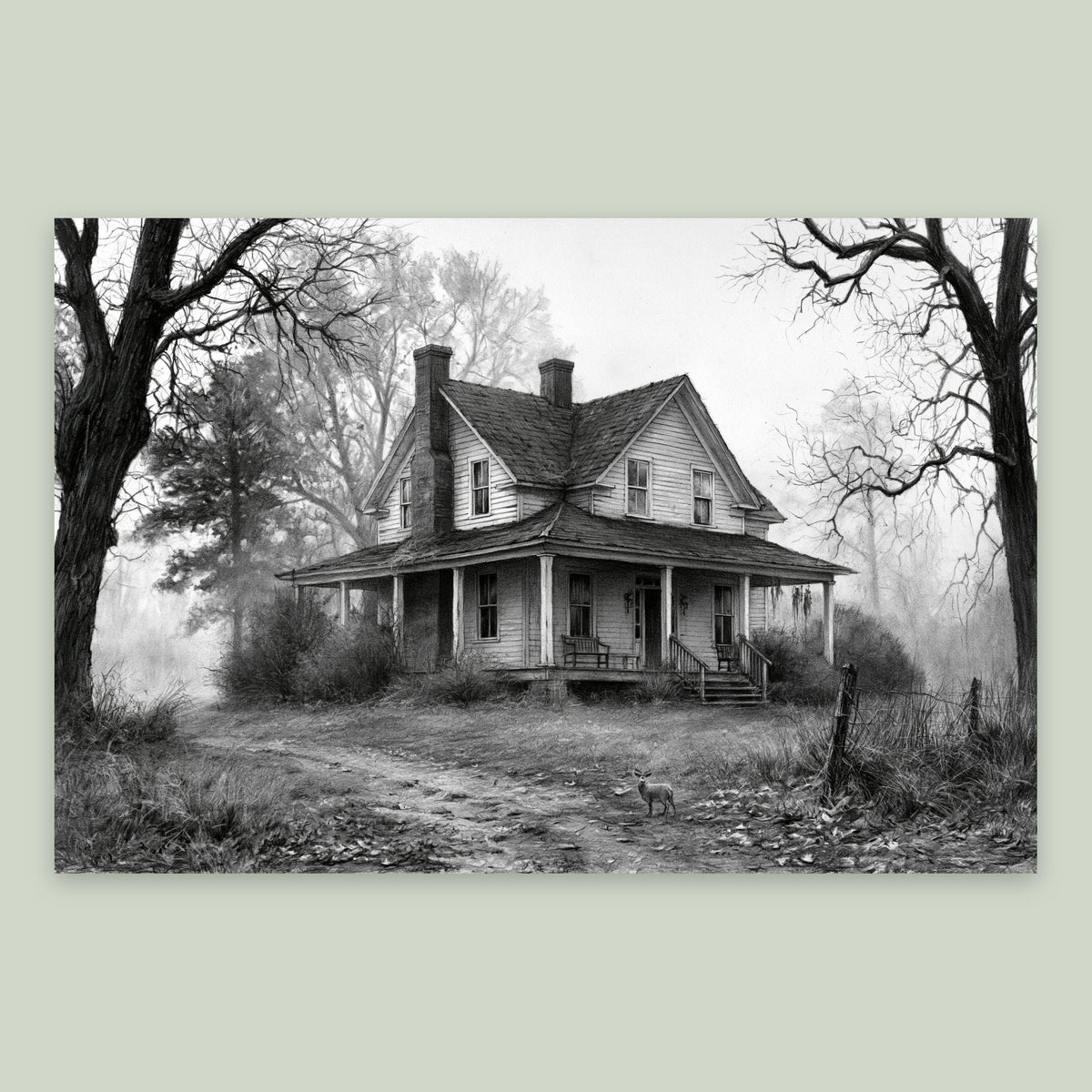 Foggy Farmhouse Road flat lay