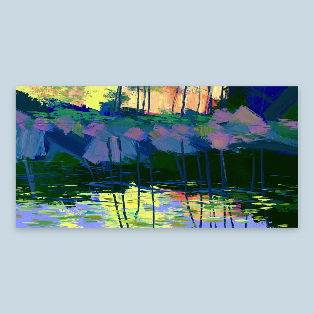 Pink Blossom Pond flat lay