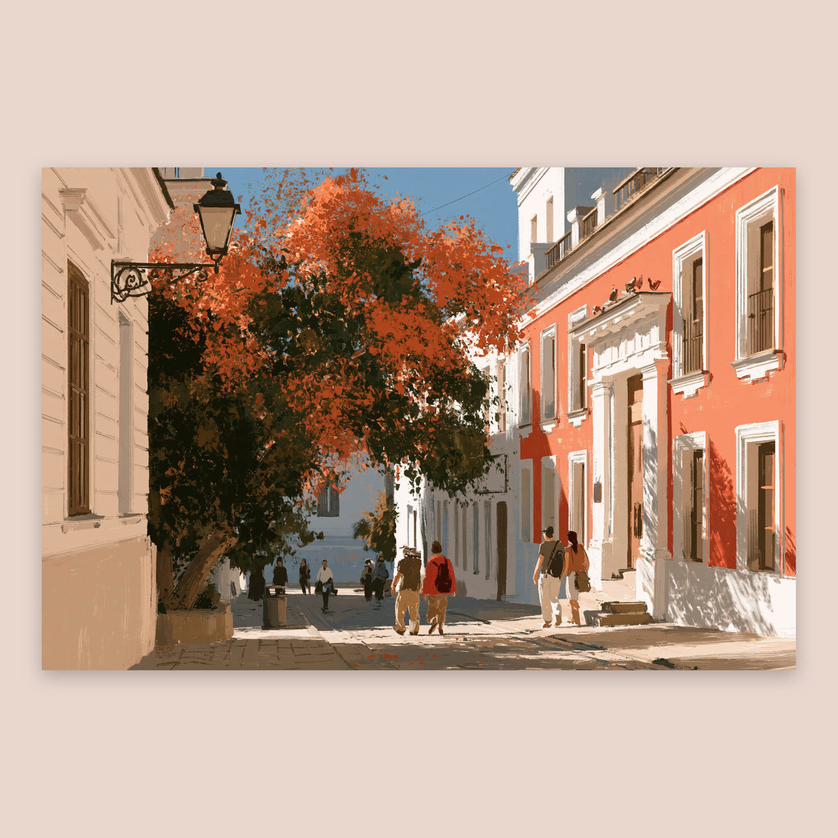 Mediterranean Street Scene flat lay