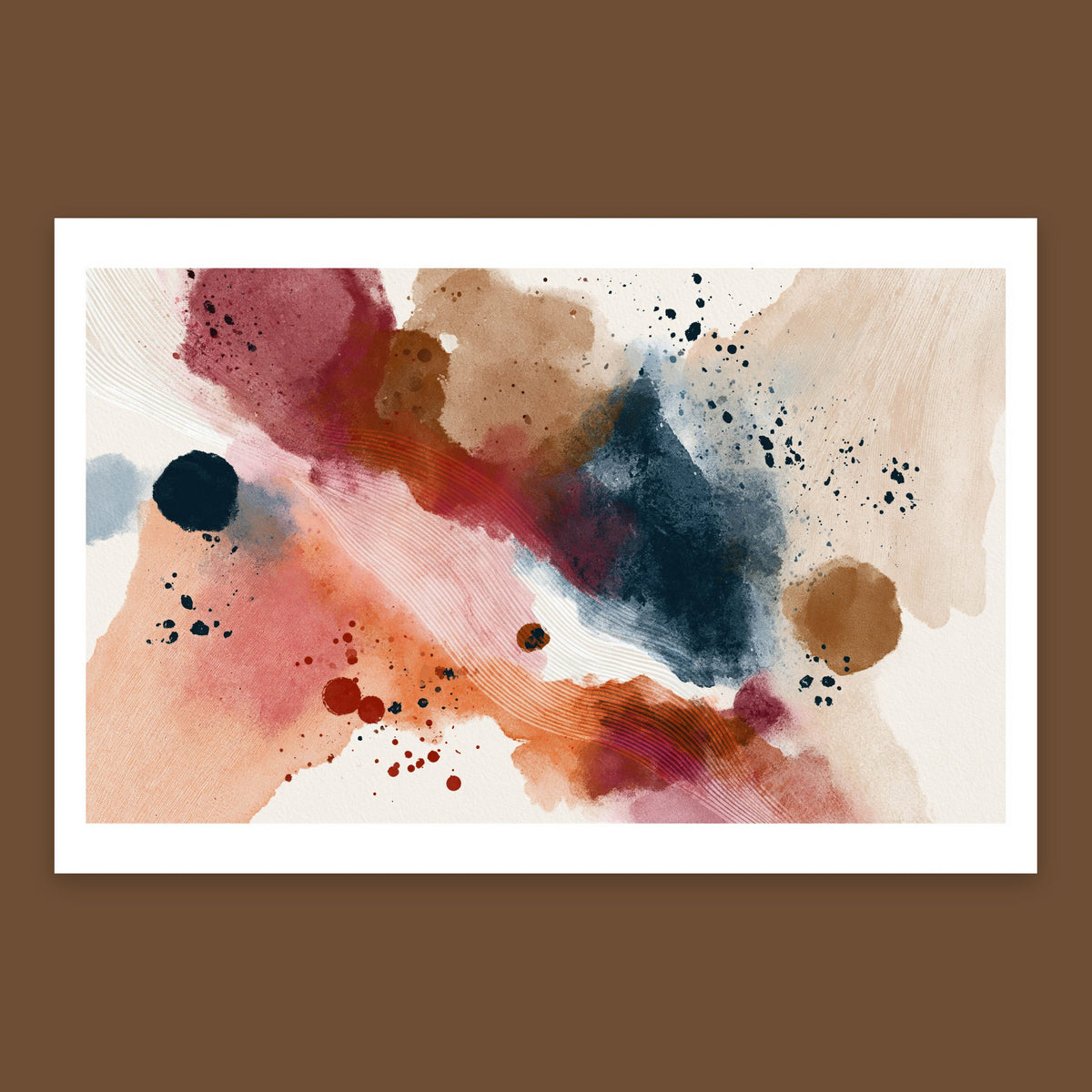 Watercolor Splash Abstract flat lay