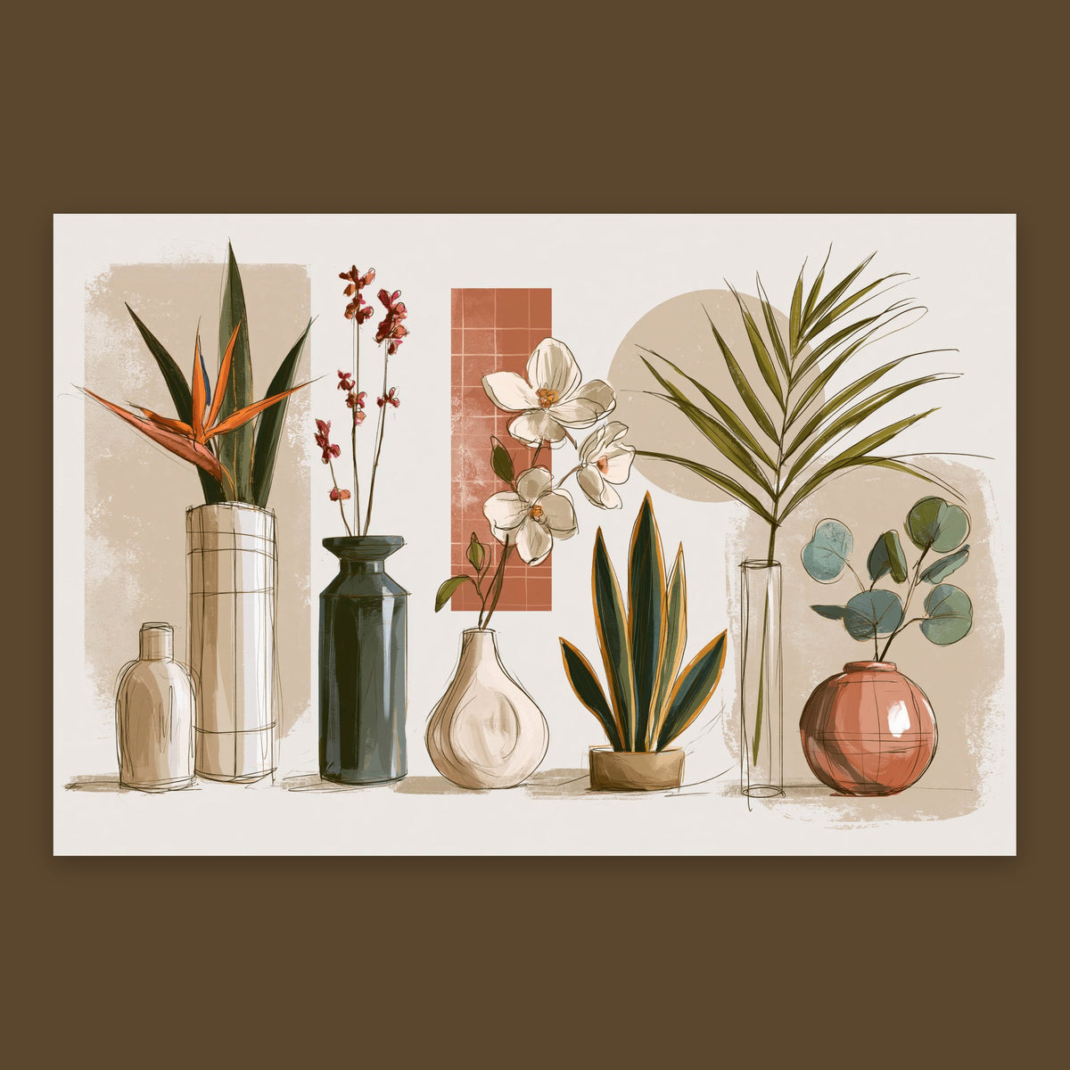 Botanical Vase Collection flat lay