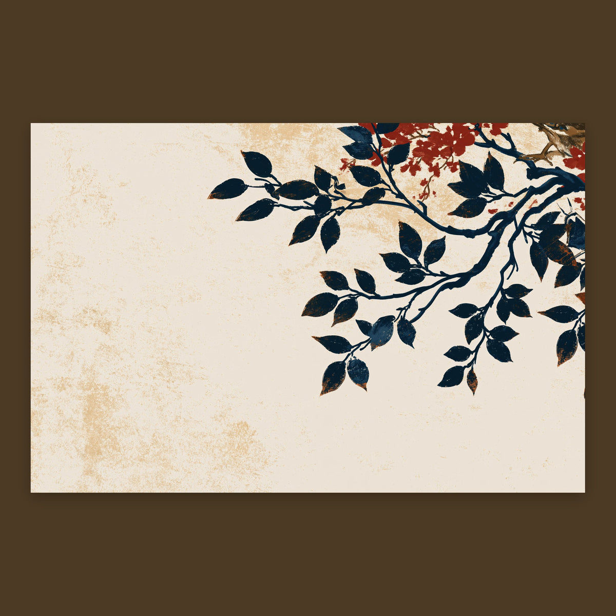 Branch with Berries Illustration flat lay