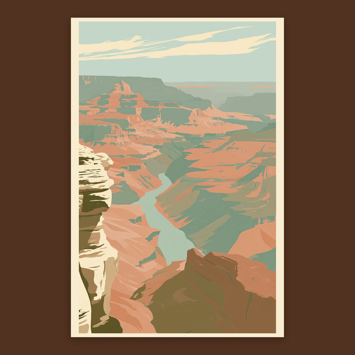 Cream Limestone Canyon Pillar Poster flat lay