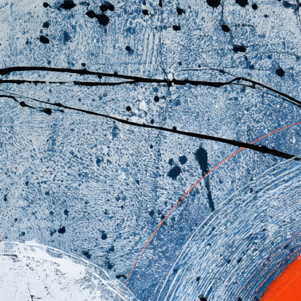 Blue-Gray and Orange Abstract close-up detail