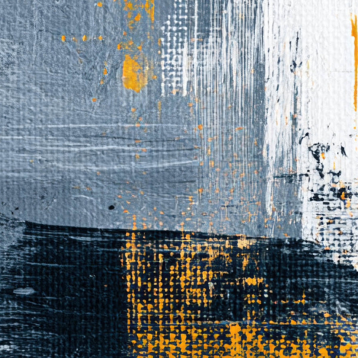 Mustard and Charcoal Block Abstract close-up detail