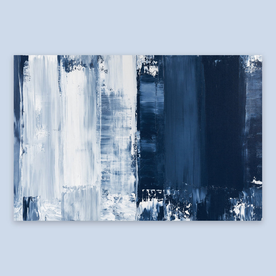 Navy and White Block Abstract – Abstract Wall Art