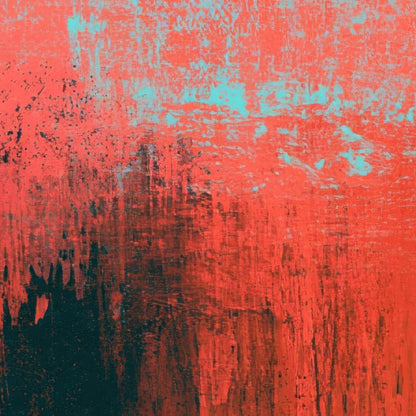 Coral and Teal Abstract close-up detail