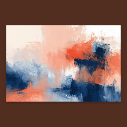 Navy and Coral Abstract flat lay