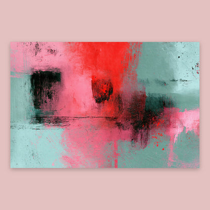 Pink and Mint Abstract flat lay
