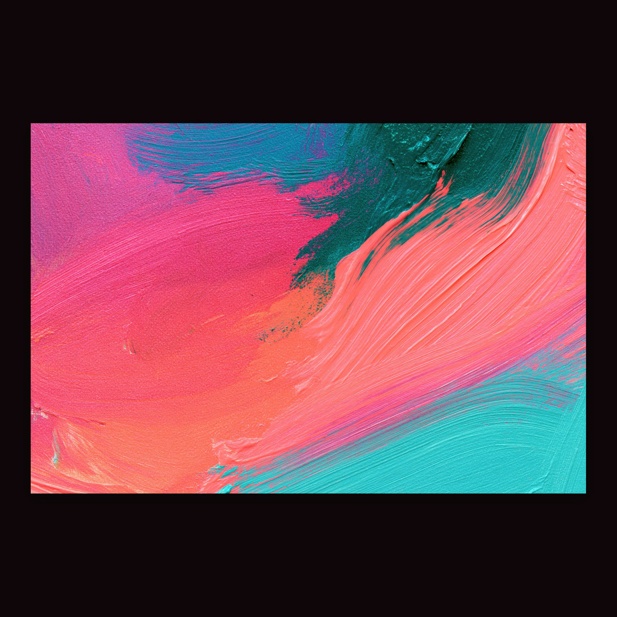 Pink and Teal Brushstroke Abstract flat lay