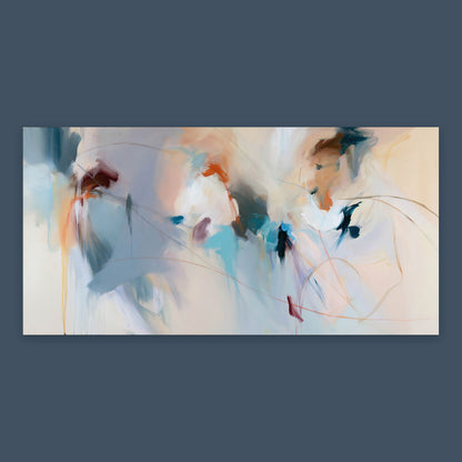 Soft Blue and Blush Abstract flat lay