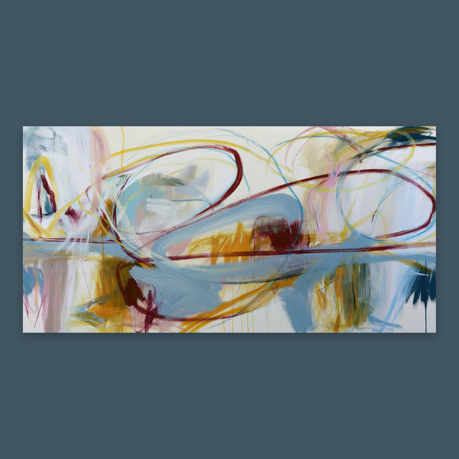 Sweeping Loop and Horizon Band Abstract – Abstract Wall Art