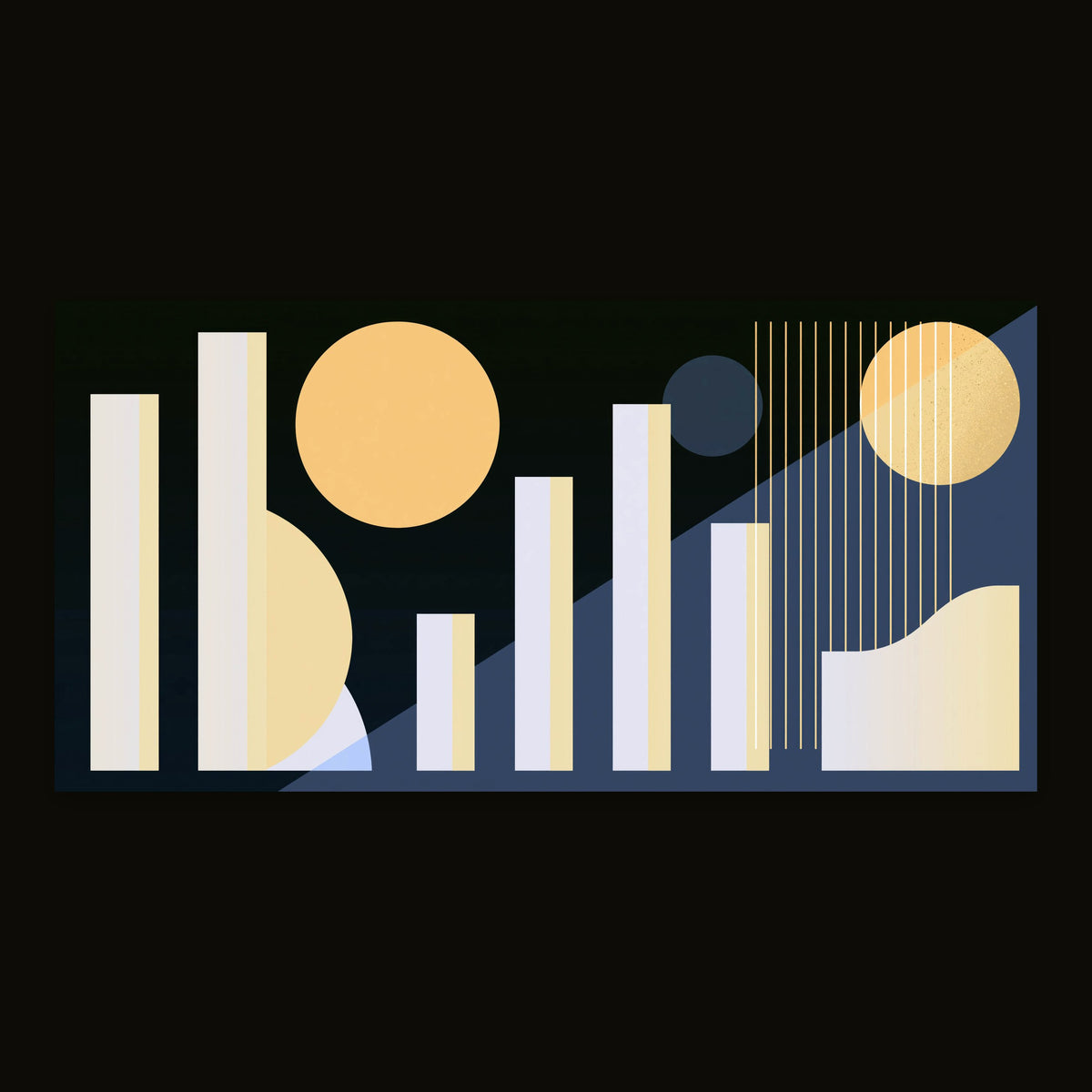 Geometric Suns and Bars Abstract – Abstract Wall Art