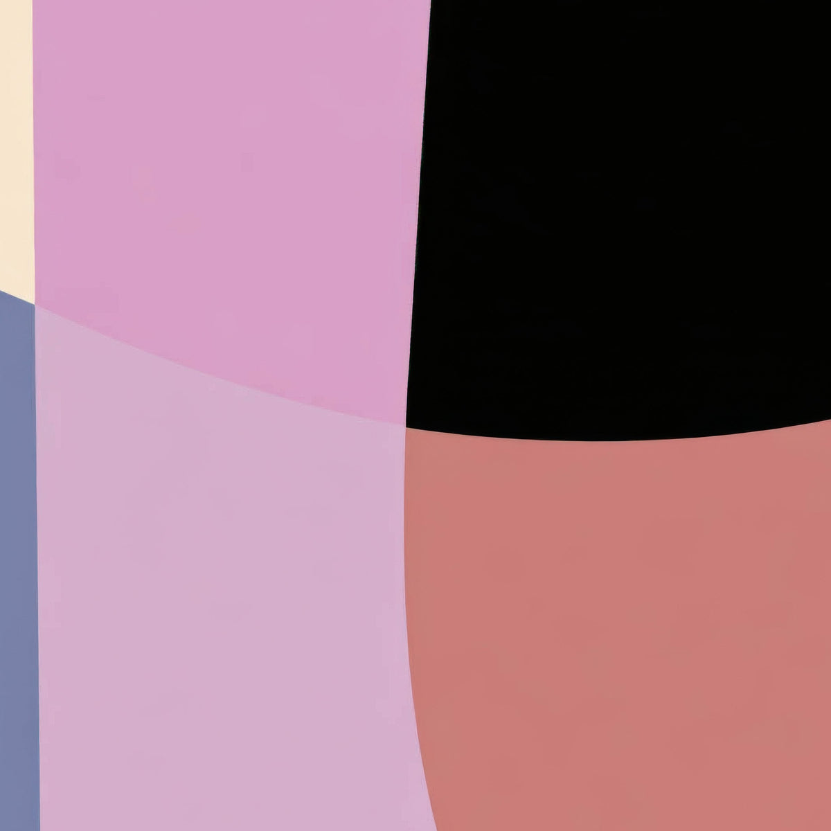 Modern Organic Shape Abstract in Mauve and Lavender close-up detail