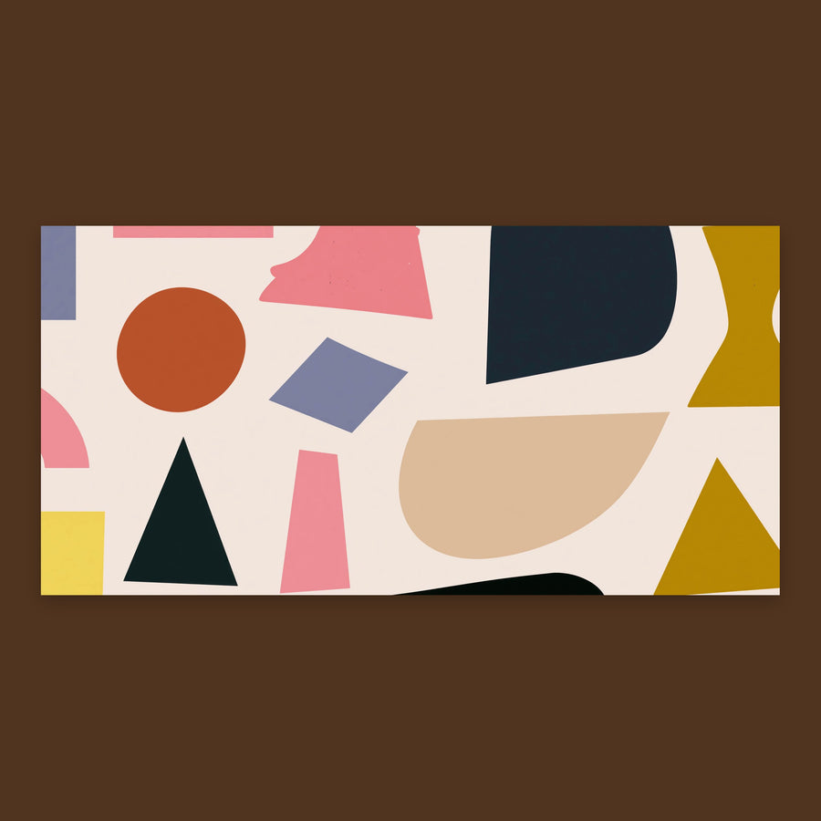 Geometric Shape Abstract in Rust and Navy – Abstract Wall Art
