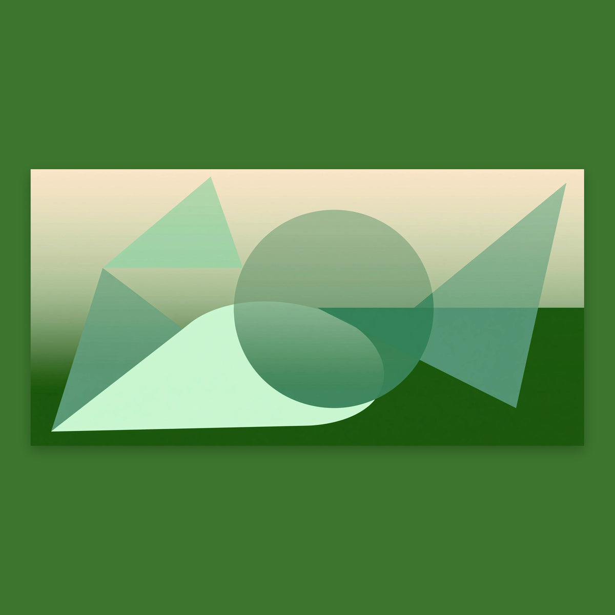 Green Geometric Landscape Abstract flat lay