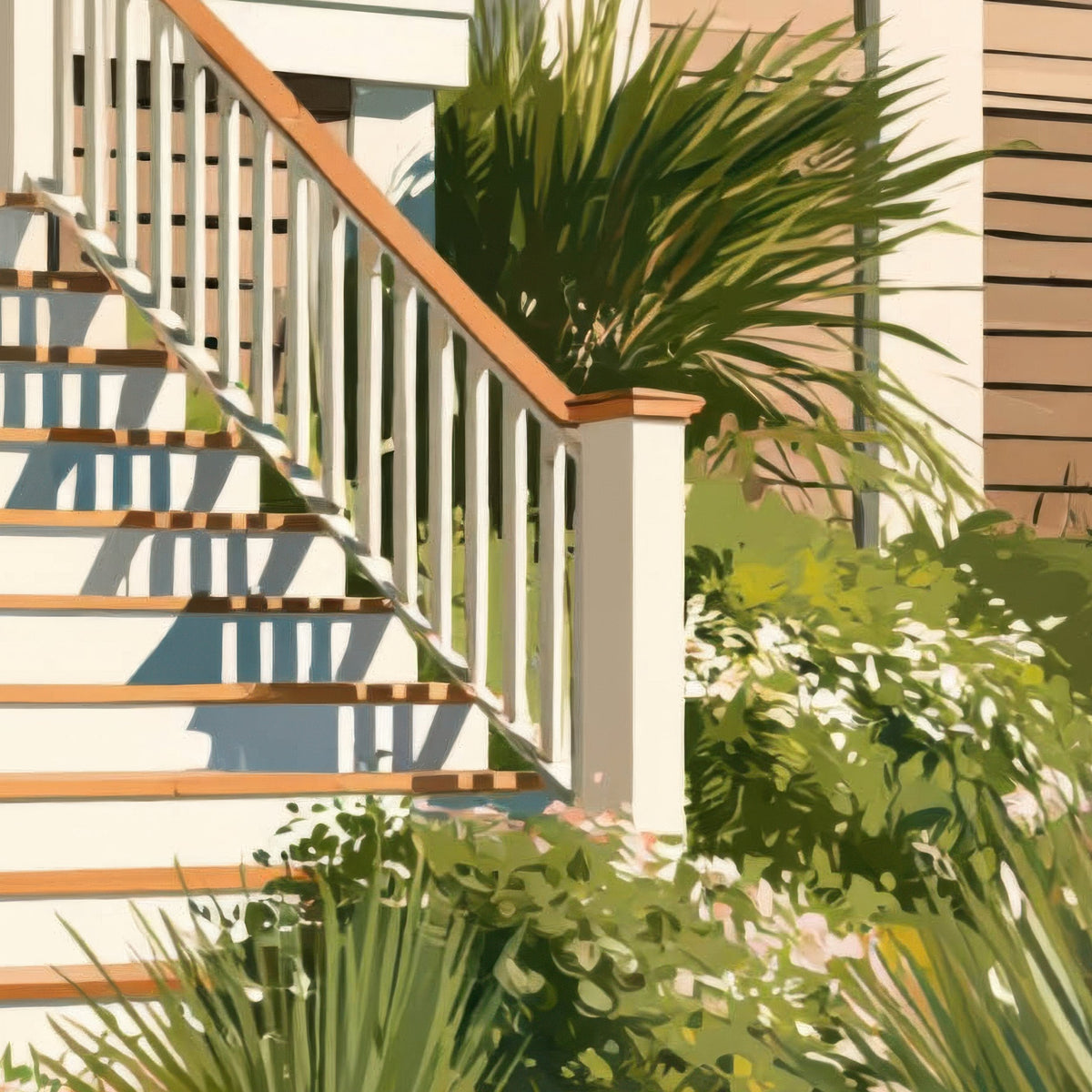 Beach House Under Clouds – Coastal Wall Art