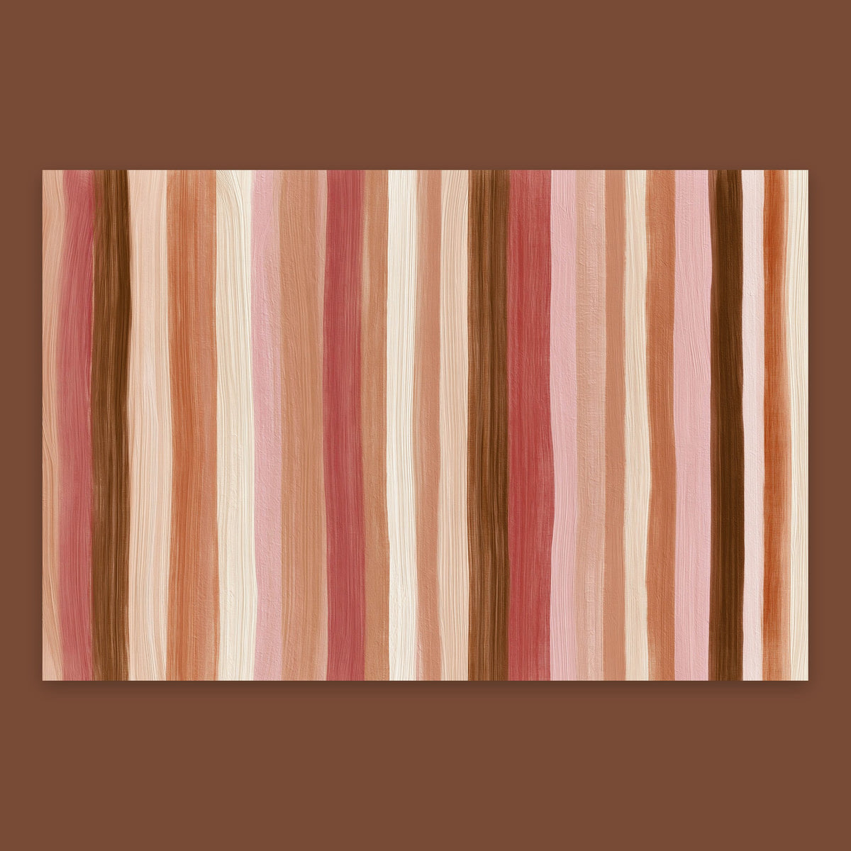 Terracotta and Rose Stripes flat lay