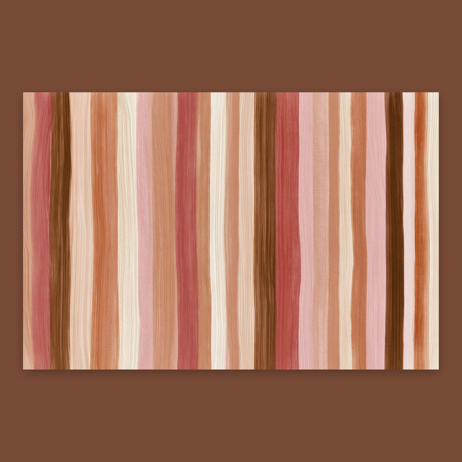 Terracotta and Rose Stripes – Boho Wall Art
