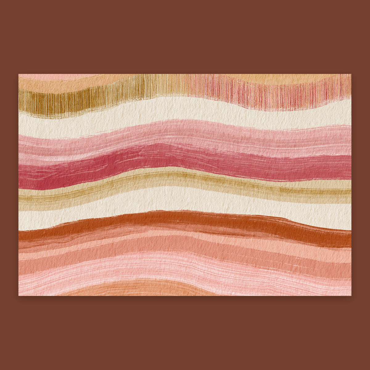 Woven Wave Bands in Coral and Rose flat lay