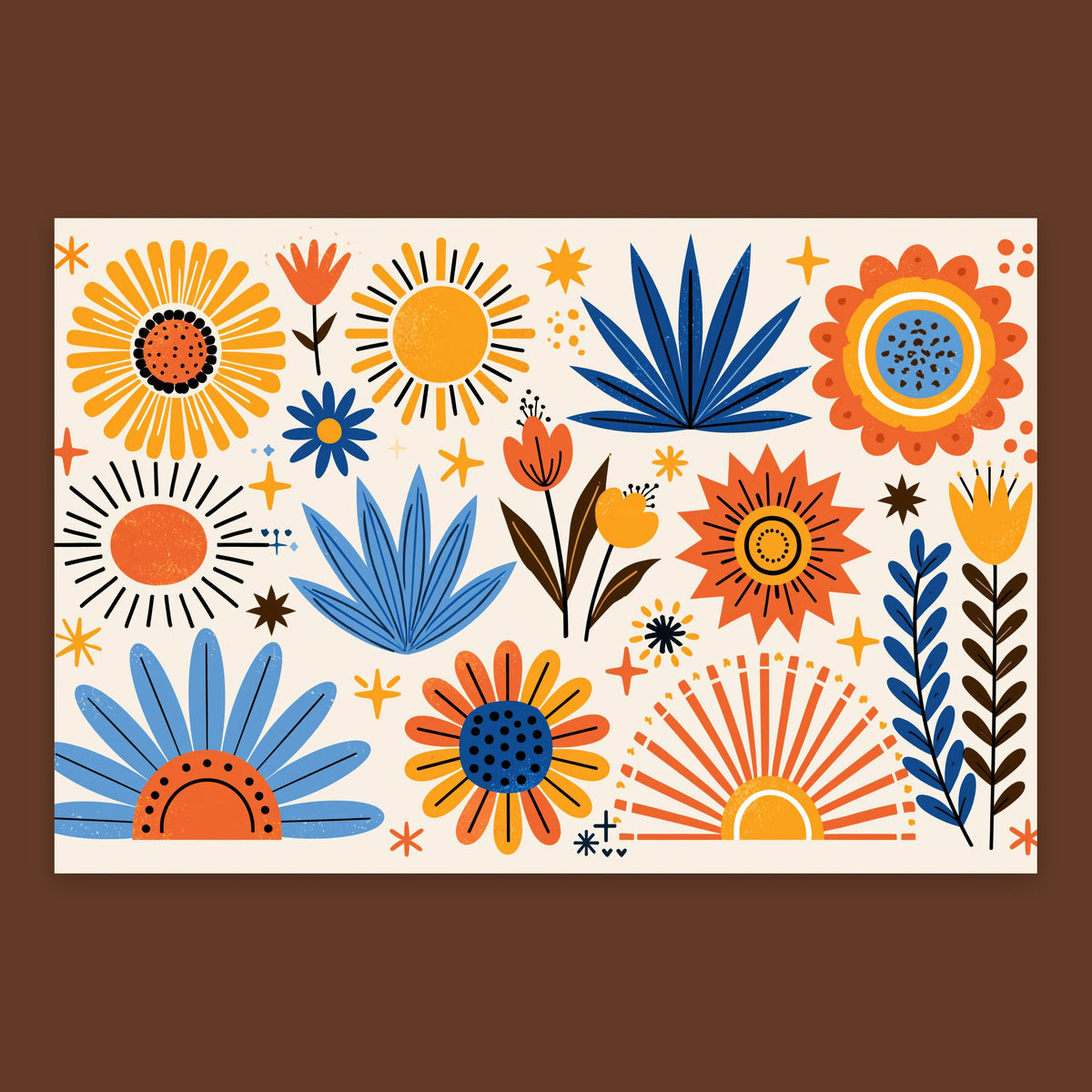 Folk Sunburst Garden flat lay