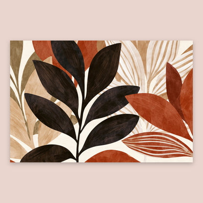 Botanical Study in Charcoal and Rust flat lay