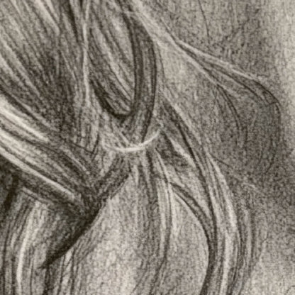 Braided Hair Sketch Portrait close-up detail