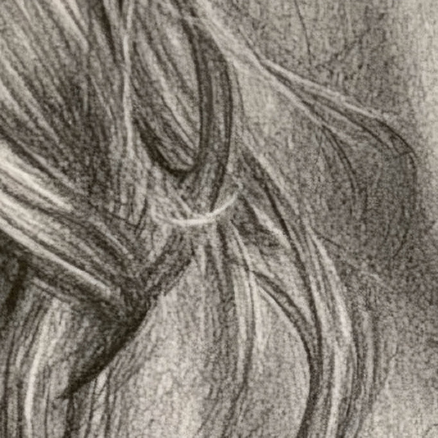 Braided Hair Sketch Portrait – Boho Wall Art