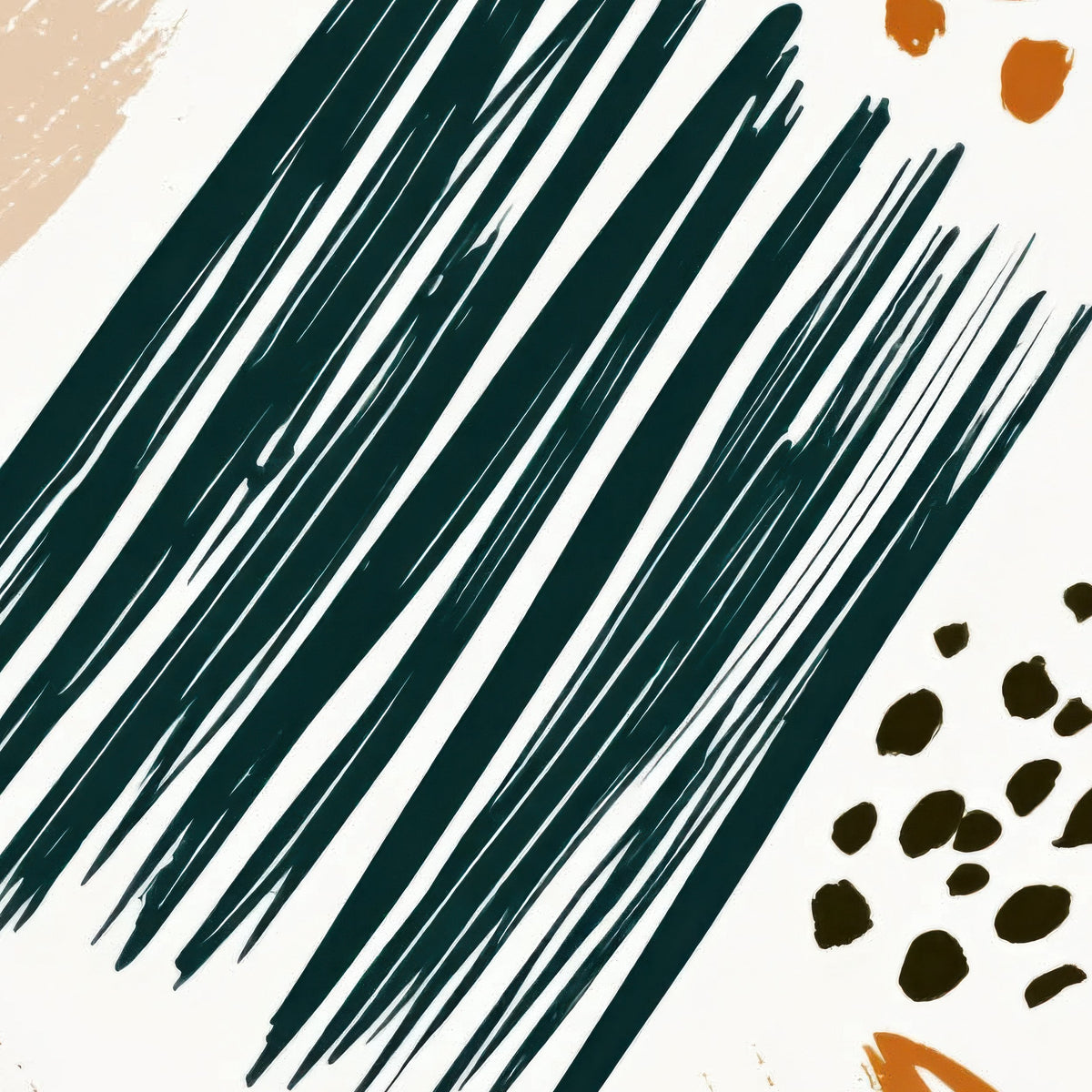 Circles and Dots in Rust and Teal close-up detail