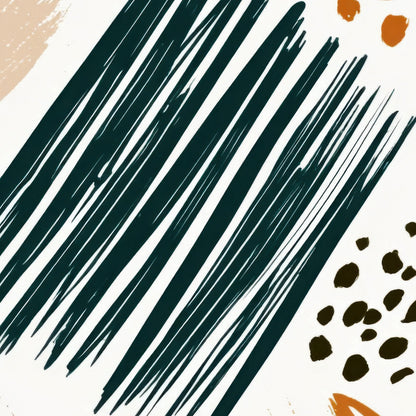 Circles and Dots in Rust and Teal close-up detail