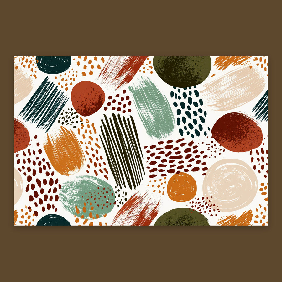 Circles and Dots in Rust and Teal – Boho Wall Art