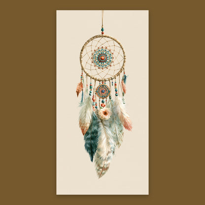 Dreamcatcher in Teal and Clay flat lay