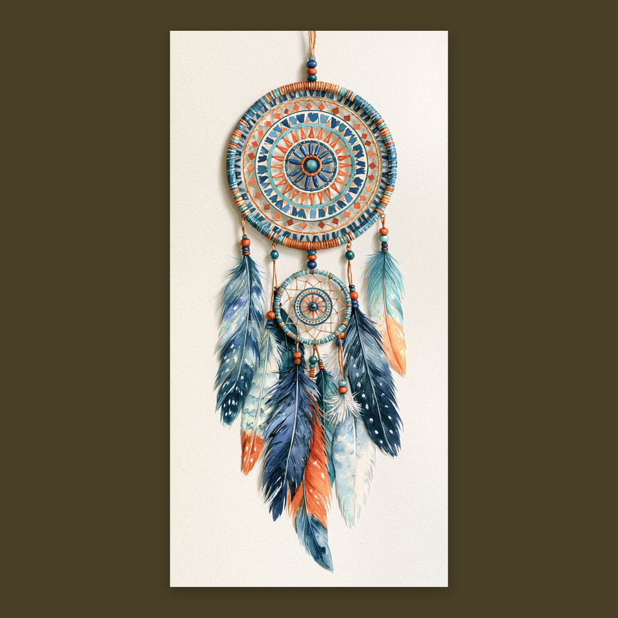 Indigo Dreamcatcher – Boho Wall Art