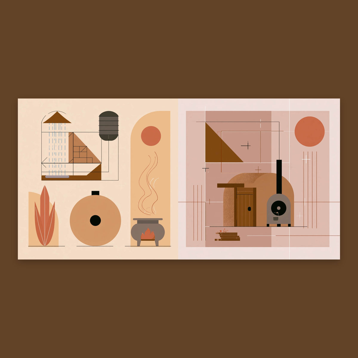 Pastel Geometric Study flat lay