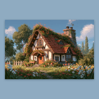 Red Tile Roof Cottage flat lay