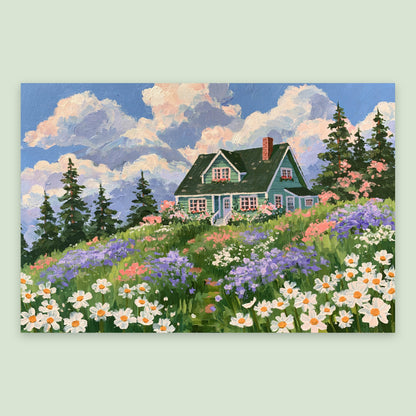 Folk Hillside Cottage flat lay