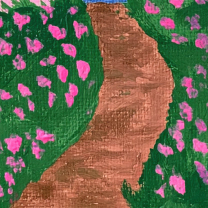 Pink Hilltop Cottage close-up detail