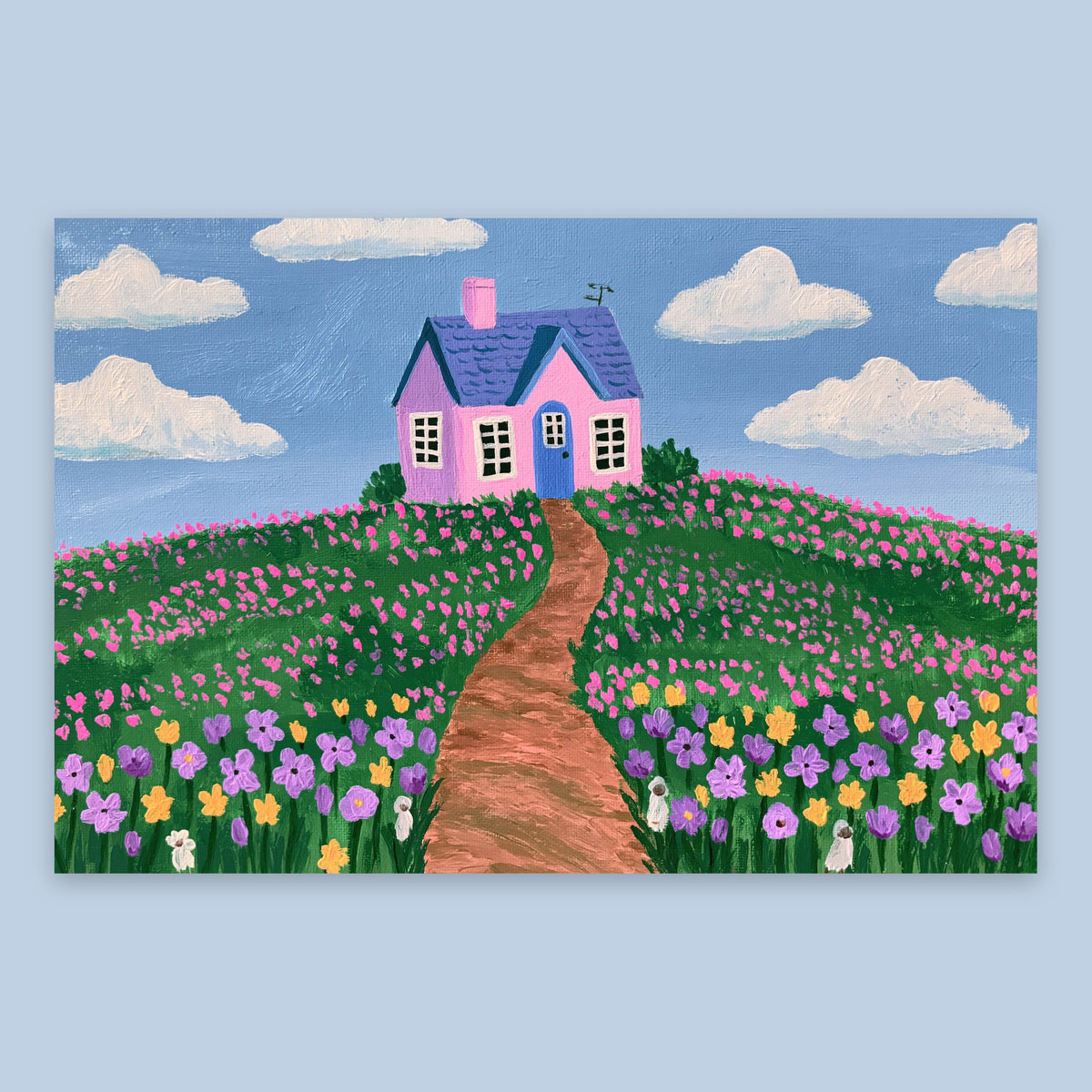 Pink Hilltop Cottage flat lay