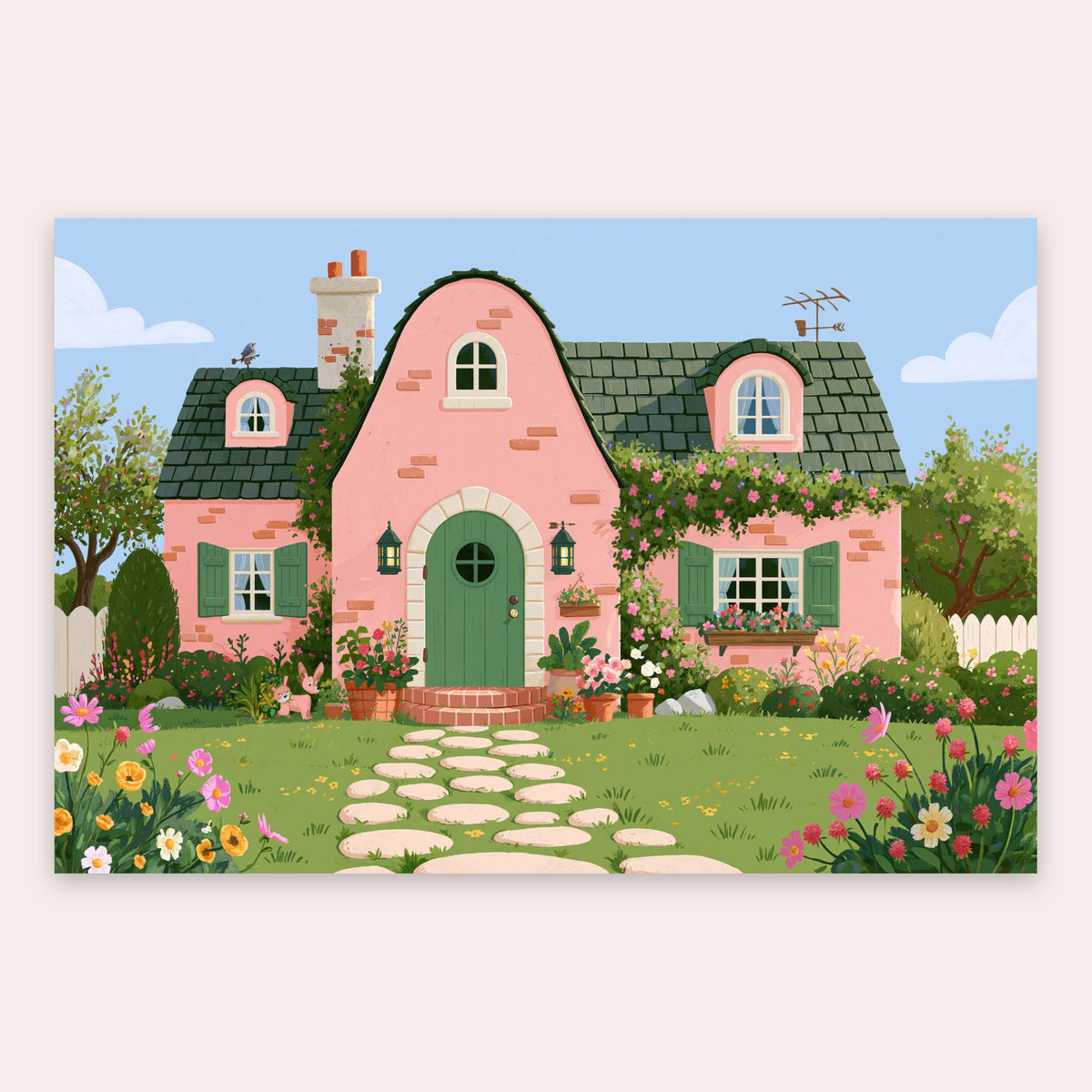 Pink Cottage Garden flat lay