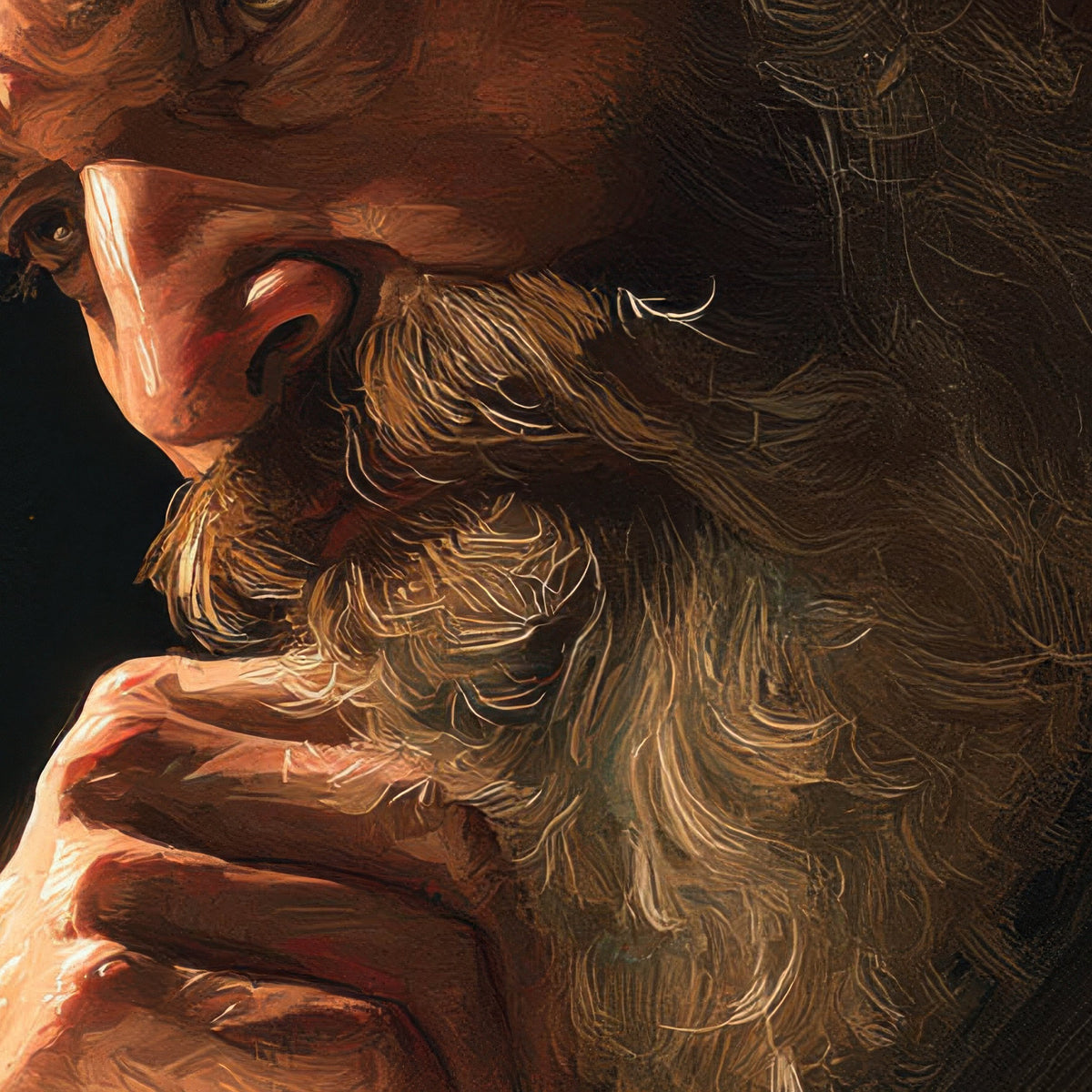 Scholar by Candlelight close-up detail