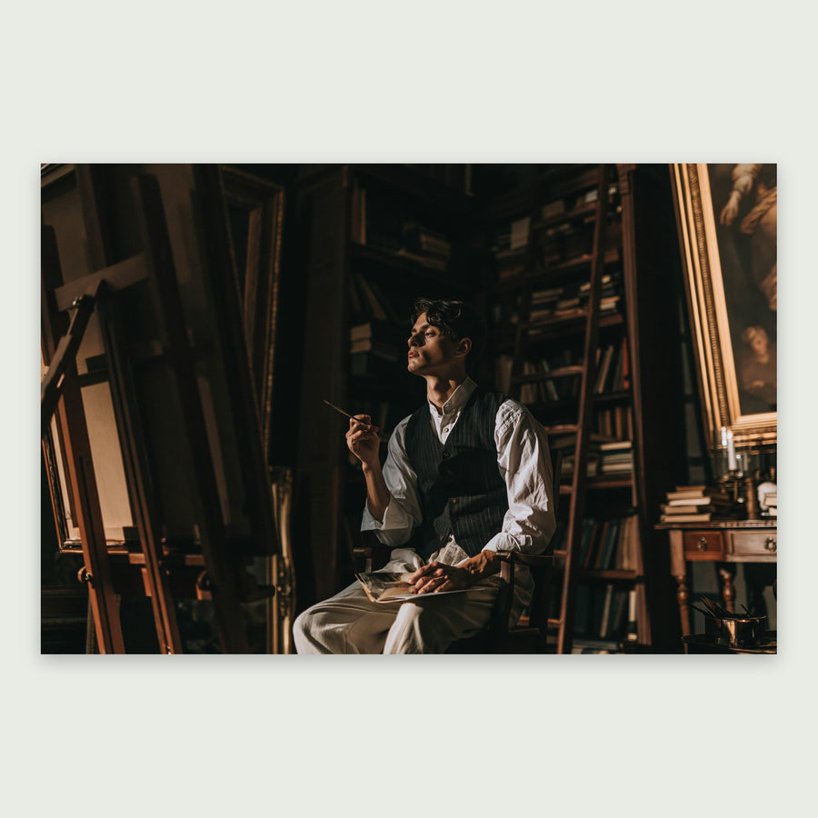 Artist in Repose – Dark Academia Wall Art