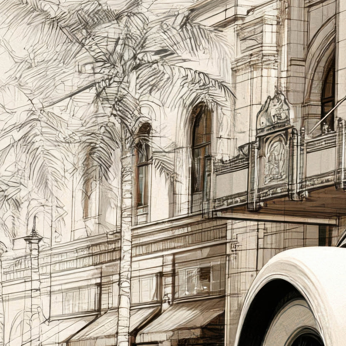 Amber Motorcar Sketch close-up detail