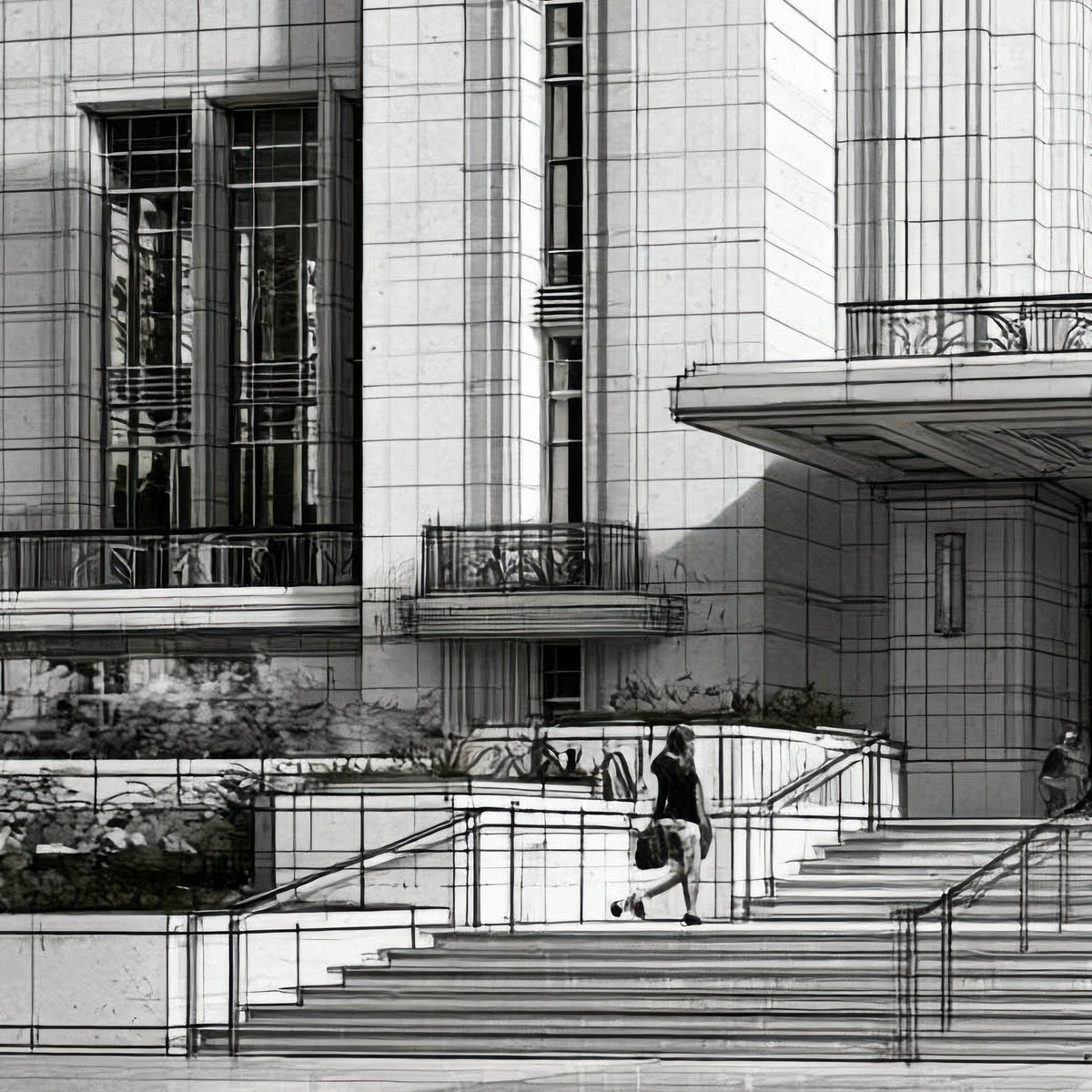 Deco Facade Blueprint close-up detail